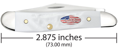 W.R. Case XX Knives Peanut Stars & Stripes Rough White 14105 Stainless Pocket Knife