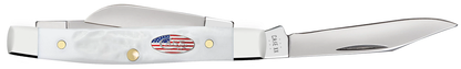 W.R. Case XX Knives Small Stockman Stars & Stripes Rough White 14106 Stainless Pocket Knife