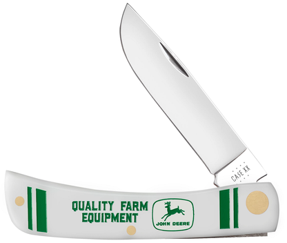 W.R. Case XX Knives Sodbuster Jr John Deere White Synthetic 15789 Stainless Pocket Knife