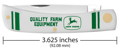 W.R. Case XX Knives Sodbuster Jr John Deere White Synthetic 15789 Stainless Pocket Knife