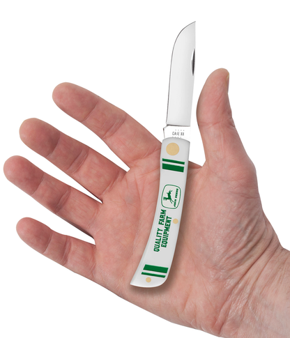 W.R. Case XX Knives Sodbuster Jr John Deere White Synthetic 15789 Stainless Pocket Knife