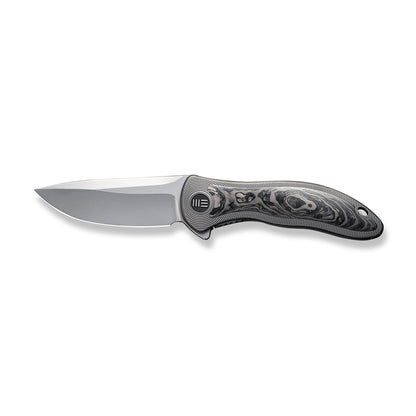 WE Knife Co., Ltd™ Synergy2v2 Frame Lock WE18046CF-1 Shredded Carbon Fiber and Gray 6AL4V Titanium CPM 20CV Stainless Steel Pocket Knife