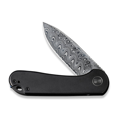 WE Knife Co., Ltd™ Elementum Frame Lock WE18062X-DS1 Black 6AL4V Titanium Damasteel Pocket Knife