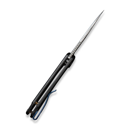 WE Knife Co., Ltd™ Elementum Frame Lock WE18062X-DS1 Black 6AL4V Titanium Damasteel Pocket Knife