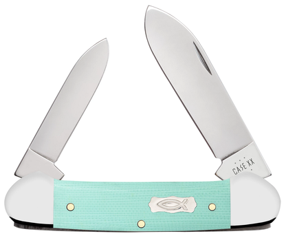 Case XX™ Knives Canoe Seafoam Green G-10 18103 Stainless Steel Pocket Knife