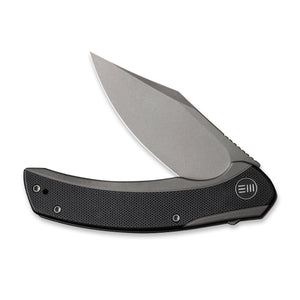 WE Knife Co., Ltd™ Snick Frame Lock WE19022F-1 Gray 6AL4V Titanium and Black G10 CPM 20CV Stainless Steel Pocket Knife