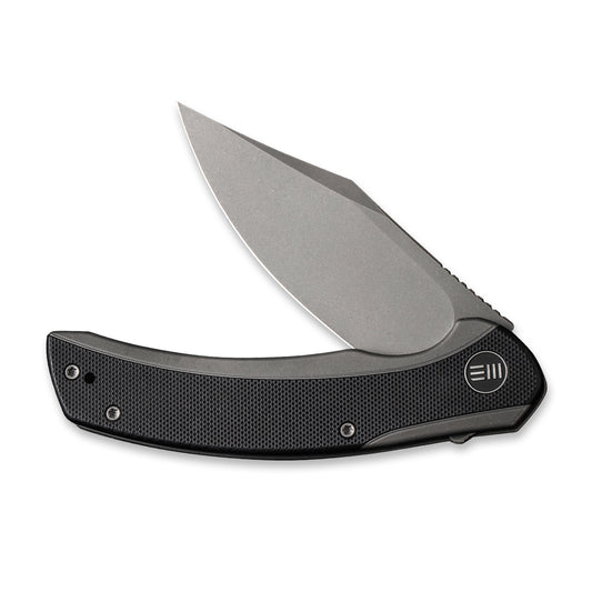 WE Knife Co., Ltd™ Snick Frame Lock WE19022F-1 Gray 6AL4V Titanium and Black G10 CPM 20CV Stainless Steel Pocket Knife