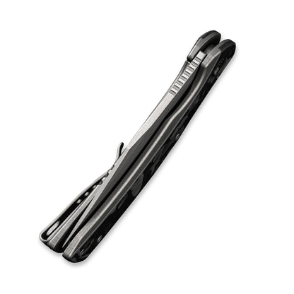 WE Knife Co., Ltd™ Snick Frame Lock WE19022F-2 Black Marble Carbon Fiber and Gray 6AL4V Titanium CPM 20CV Stainless Steel Pocket Knife