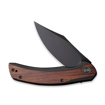 WE Knife Co., Ltd™ Snick Frame Lock WE19022F-3 Cuibourtia Wood and Black 6AL4V Titanium CPM 20CV Stainless Steel Pocket Knife