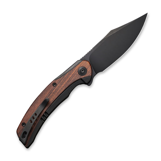 WE Knife Co., Ltd™ Snick Frame Lock WE19022F-3 Cuibourtia Wood and Black 6AL4V Titanium CPM 20CV Stainless Steel Pocket Knife
