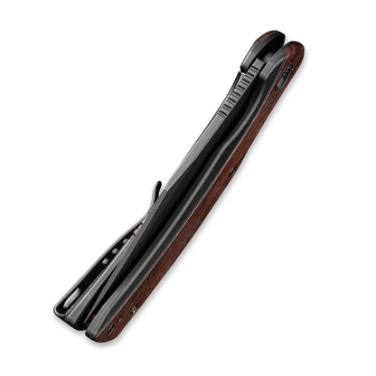 WE Knife Co., Ltd™ Snick Frame Lock WE19022F-3 Cuibourtia Wood and Black 6AL4V Titanium CPM 20CV Stainless Steel Pocket Knife