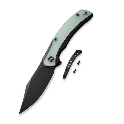 WE Knife Co., Ltd™ Snick Frame Lock WE19022F-4 Natural G10 and Black 6AL4V Titanium CPM 20CV Stainless Steel Pocket Knife