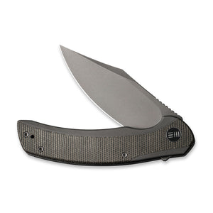 WE Knife Co., Ltd™ Snick Frame Lock WE19022F-5 Gray 6AL4V Titanium and Dark Green Micarta CPM 20CV Stainless Steel Pocket Knife