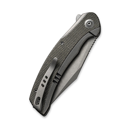 WE Knife Co., Ltd™ Snick Frame Lock WE19022F-5 Gray 6AL4V Titanium and Dark Green Micarta CPM 20CV Stainless Steel Pocket Knife