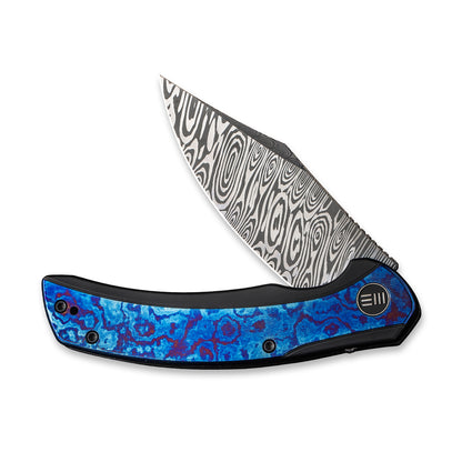 WE Knife Co., Ltd™ Snick Frame Lock WE19022F-DS1 Timascus and Black 6AL4V Titanium Damasteel Pocket Knife