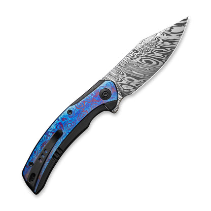 WE Knife Co., Ltd™ Snick Frame Lock WE19022F-DS1 Timascus and Black 6AL4V Titanium Damasteel Pocket Knife