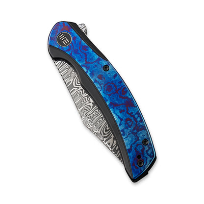 WE Knife Co., Ltd™ Snick Frame Lock WE19022F-DS1 Timascus and Black 6AL4V Titanium Damasteel Pocket Knife