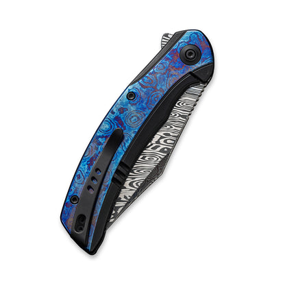 WE Knife Co., Ltd™ Snick Frame Lock WE19022F-DS1 Timascus and Black 6AL4V Titanium Damasteel Pocket Knife