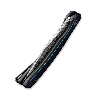 WE Knife Co., Ltd™ Snick Frame Lock WE19022F-DS1 Timascus and Black 6AL4V Titanium Damasteel Pocket Knife