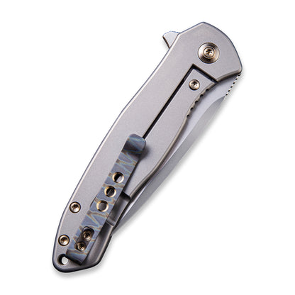 WE Knife Co., Ltd™ Kitefin Frame Lock WE2001B Shredded Carbon Fiber and 6AL4V Titanium CPM S35VN Stainless Steel Pocket Knife