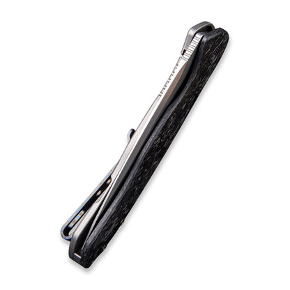 WE Knife Co., Ltd™ Kitefin Frame Lock WE2001B Shredded Carbon Fiber and 6AL4V Titanium CPM S35VN Stainless Steel Pocket Knife