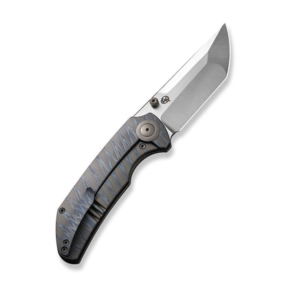 WE Knife Co., Ltd™ Thug XL Frame Lock WE20028D-2 Tiger Stripe Flamed Titanium CPM 20CV Stainless Steel Pocket Knife