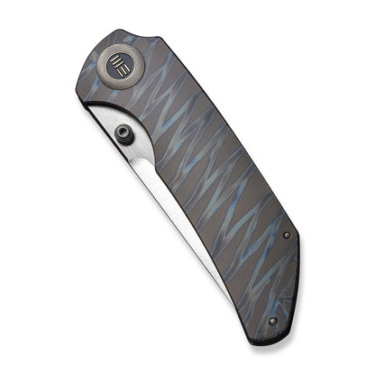 WE Knife Co., Ltd™ Thug XL Frame Lock WE20028D-2 Tiger Stripe Flamed Titanium CPM 20CV Stainless Steel Pocket Knife