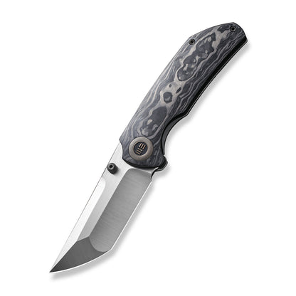 WE Knife Co., Ltd™ Thug XL Frame Lock WE20028E-1 Shredded Carbon Fiber and Titanium CPM 20CV Stainless Steel Pocket Knife