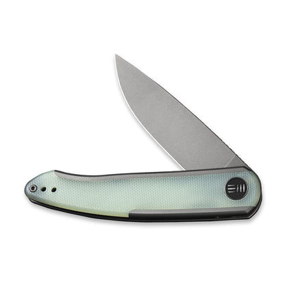 WE Knife Co., Ltd™ Smooth Sentinel Frame Lock WE20043-2 Natural G10 and Gray 6AL4V Titanium CPM 20CV Stainless Steel Pocket Knife