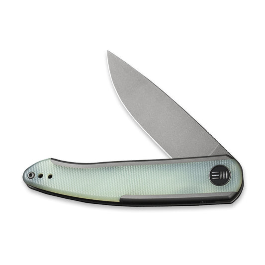 WE Knife Co., Ltd™ Smooth Sentinel Frame Lock WE20043-2 Natural G10 and Gray 6AL4V Titanium CPM 20CV Stainless Steel Pocket Knife