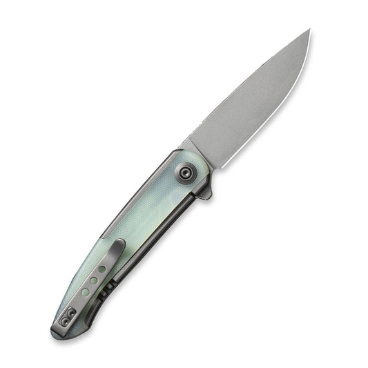 WE Knife Co., Ltd™ Smooth Sentinel Frame Lock WE20043-2 Natural G10 and Gray 6AL4V Titanium CPM 20CV Stainless Steel Pocket Knife