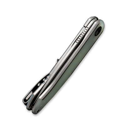 WE Knife Co., Ltd™ Smooth Sentinel Frame Lock WE20043-2 Natural G10 and Gray 6AL4V Titanium CPM 20CV Stainless Steel Pocket Knife