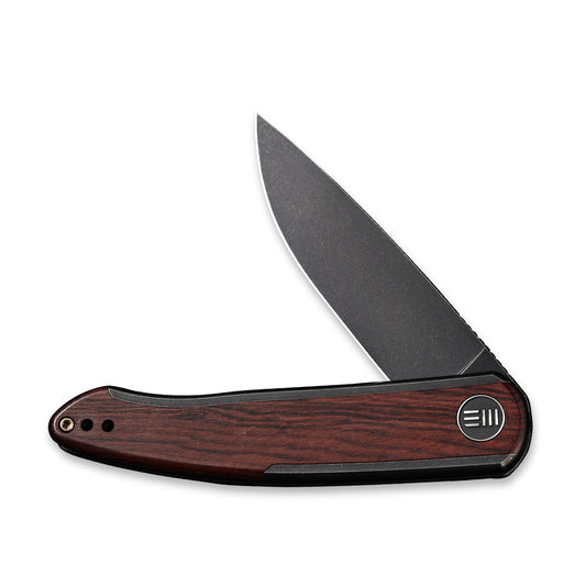 WE Knife Co., Ltd™ Smooth Sentinel Frame Lock WE20043-3 Cuibourtia Wood and Black 6AL4V Titanium CPM 20CV Stainless Steel Pocket Knife