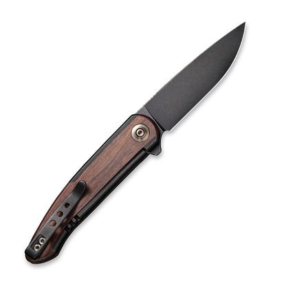 WE Knife Co., Ltd™ Smooth Sentinel Frame Lock WE20043-3 Cuibourtia Wood and Black 6AL4V Titanium CPM 20CV Stainless Steel Pocket Knife