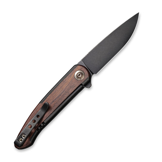 WE Knife Co., Ltd™ Smooth Sentinel Frame Lock WE20043-3 Cuibourtia Wood and Black 6AL4V Titanium CPM 20CV Stainless Steel Pocket Knife