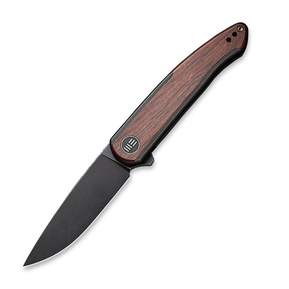 WE Knife Co., Ltd™ Smooth Sentinel Frame Lock WE20043-3 Cuibourtia Wood and Black 6AL4V Titanium CPM 20CV Stainless Steel Pocket Knife