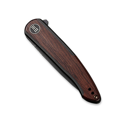 WE Knife Co., Ltd™ Smooth Sentinel Frame Lock WE20043-3 Cuibourtia Wood and Black 6AL4V Titanium CPM 20CV Stainless Steel Pocket Knife