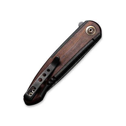 WE Knife Co., Ltd™ Smooth Sentinel Frame Lock WE20043-3 Cuibourtia Wood and Black 6AL4V Titanium CPM 20CV Stainless Steel Pocket Knife