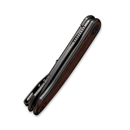 WE Knife Co., Ltd™ Smooth Sentinel Frame Lock WE20043-3 Cuibourtia Wood and Black 6AL4V Titanium CPM 20CV Stainless Steel Pocket Knife