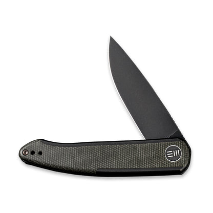 WE Knife Co., Ltd™ Smooth Sentinel Frame Lock WE20043-4 Green Micarta and Black 6AL4V Titanium CPM 20CV Stainless Steel Pocket Knife
