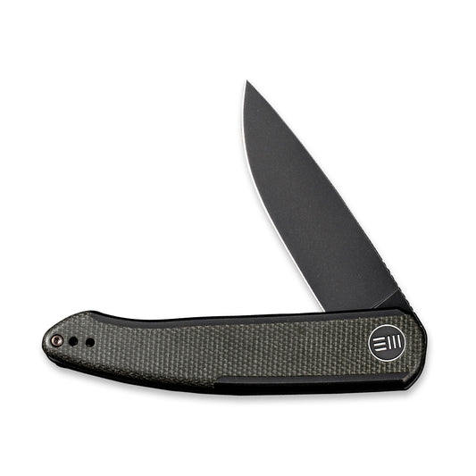 WE Knife Co., Ltd™ Smooth Sentinel Frame Lock WE20043-4 Green Micarta and Black 6AL4V Titanium CPM 20CV Stainless Steel Pocket Knife