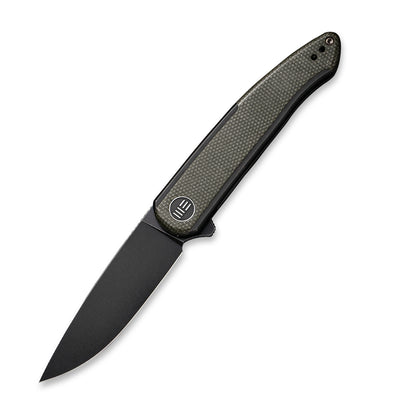 WE Knife Co., Ltd™ Smooth Sentinel Frame Lock WE20043-4 Green Micarta and Black 6AL4V Titanium CPM 20CV Stainless Steel Pocket Knife