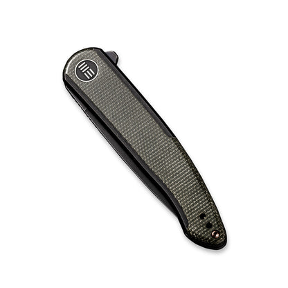 WE Knife Co., Ltd™ Smooth Sentinel Frame Lock WE20043-4 Green Micarta and Black 6AL4V Titanium CPM 20CV Stainless Steel Pocket Knife