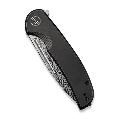 WE Knife Co., Ltd™ Beacon Frame Lock WE20061B-DS1 Black 6AL4V Titanium Damasteel Pocket Knife