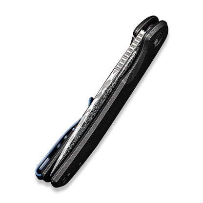 WE Knife Co., Ltd™ Beacon Frame Lock WE20061B-DS1 Black 6AL4V Titanium Damasteel Pocket Knife