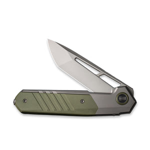 WE Knife Co., Ltd™ Arsenal Frame Lock WE20073-1 Gray 6AL4V Titanium and OD Green G10 CPM 20CV Stainless Steel Pocket Knife