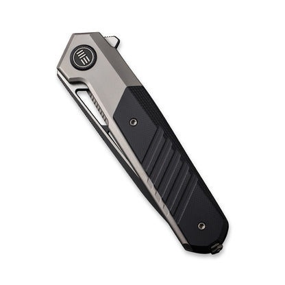 WE Knife Co., Ltd™ Arsenal Frame Lock WE20073-3 Gray 6AL4V Titanium and Black G10 CPM 20CV Stainless Steel Pocket Knife