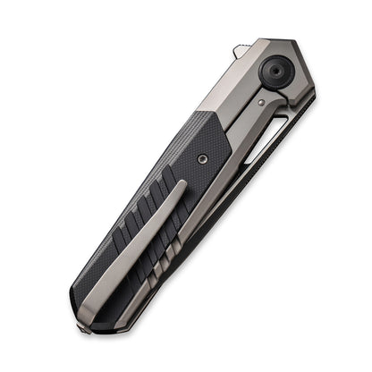 WE Knife Co., Ltd™ Arsenal Frame Lock WE20073-3 Gray 6AL4V Titanium and Black G10 CPM 20CV Stainless Steel Pocket Knife
