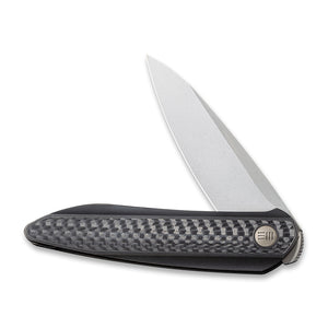 WE Knife Co., Ltd™ Black Void Opus Liner Lock WE2010B Black Twill Carbon Fiber and Black 6AL4V Titanium CPM 20CV Stainless Steel Pocket Knife
