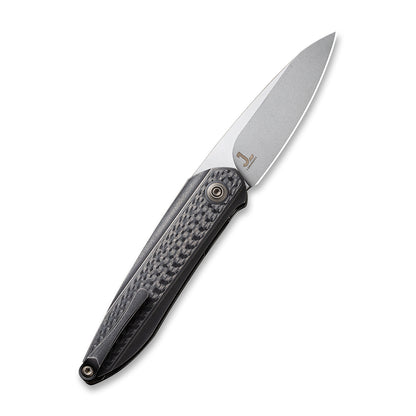 WE Knife Co., Ltd™ Black Void Opus Liner Lock WE2010B Black Twill Carbon Fiber and Black 6AL4V Titanium CPM 20CV Stainless Steel Pocket Knife